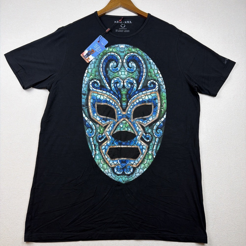 Ay Guey! Lucha Libre Mask Graphic T Shirt Size 2XL Black NWT Wrestler Tee